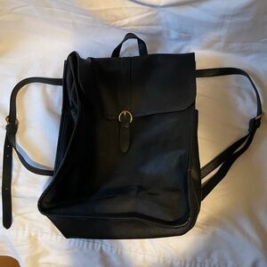 Black Leather Backpack